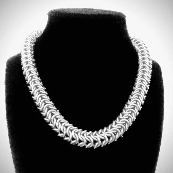 Sterling silver chainmaille statement chain